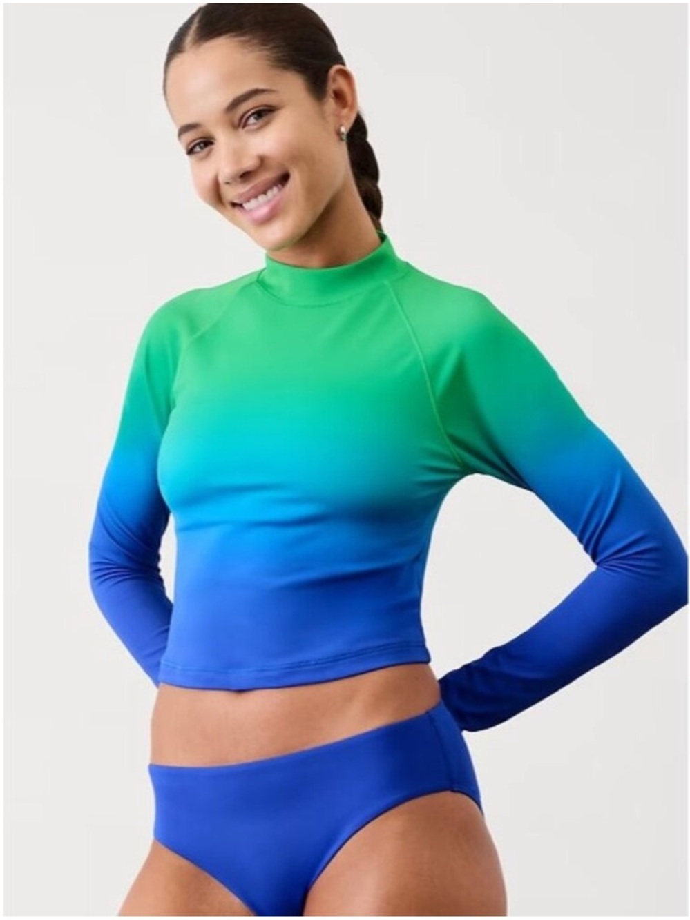 ATHLETA North Point Crop Rashguard NWT